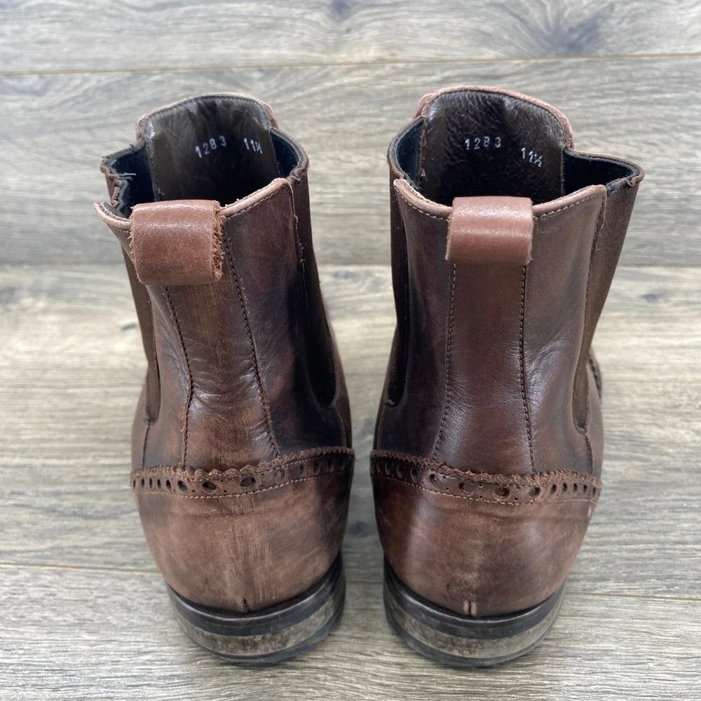 To Boot New York Chelsea Boots Mens 11.5 Brown Leather Wingtip Brogue 1283